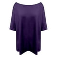 thumbnail image 5 of RMGVDSD Womens Casual Tee Tops Trendy Women's Off Shoulder T Shirt Solid Top Everyday Wear Comfortable Spring Summer Soft Casual Tshirts, 5 of 5