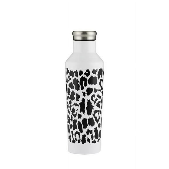 Typhoon 1401.762U 27.1 fl oz Pure Col-Change Leopard Water Bottle, Black & White