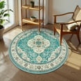 thumbnail image 5 of Wonnitar 3'Round Boho Tribal Rug,Soft Bedroom Round Area Rug Entryway Foyer Throw Mat Washable Non-Shedding Non-Slip Sofa Carpet for Nursery Living Dining Room, 5 of 8