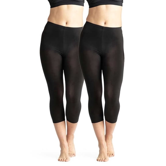 On the Go Women's Capri Tights (2 Pair Pack, Black, Size XL - Previously Q)