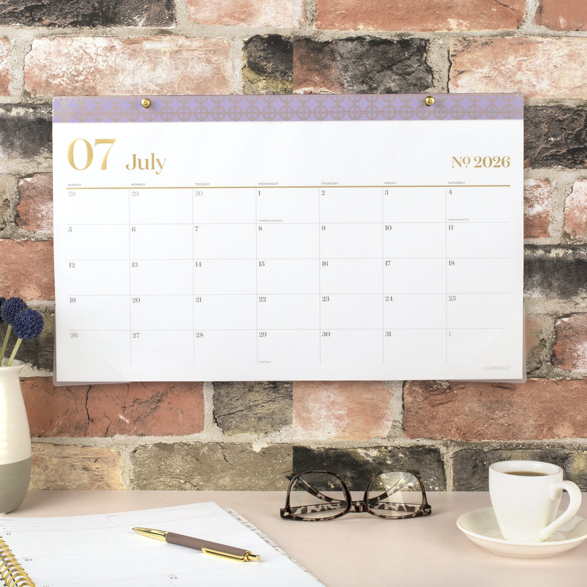 Mead Cambridge WorkStyle Academic 2026-2027 Monthly Desk Pad Calendar Misty