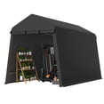 thumbnail image 5 of Lumiparty 7x12 FT Outdoor Storage Shelter Tent, Waterproof Portable Carport with Roll-Up Door & Vents, Storage Shed for ATV, Motorcycle, Bike, Lawn Equipment & Garden Tools, Black, 5 of 9