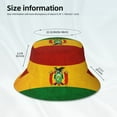 thumbnail image 3 of Unisex Vintage Bolivian Flag Bucket Hat Fisherman Cap Reversible Travel Sunhat With Reflective Stripe, 3 of 7