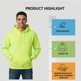 thumbnail image 3 of Hanes Unisex High Visibility Safety Hooded Sweatshirt, 50/50 Cotton/Polyester Hi Vis Winter Hoodie (Safety-Orange 2 Pack, XL), 3 of 7