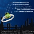 thumbnail image 2 of Gem Stone King 2.80 Cttw Green Peridot and Lab Grown Diamond Engagement Ring for Women | 925 Silver and 10K Yellow Gold | Oval 9X7MM | Three Stone Wedding Engagement Anniversary Ring | Size 8, 2 of 6