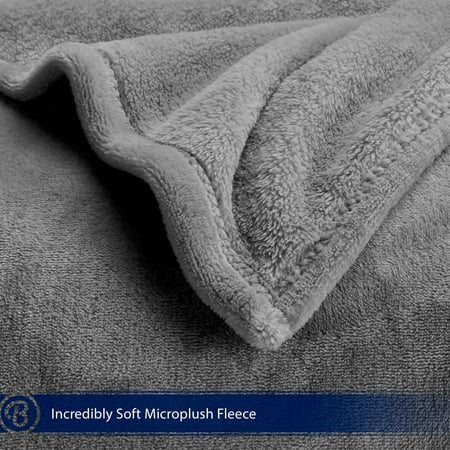 Bare Home Ultra Soft Microplush Velvet Blanket Luxurious Fuzzy Fleece Fur All Season Premium Bed Blanket Full Queen Gray Walmart Com Walmart Com