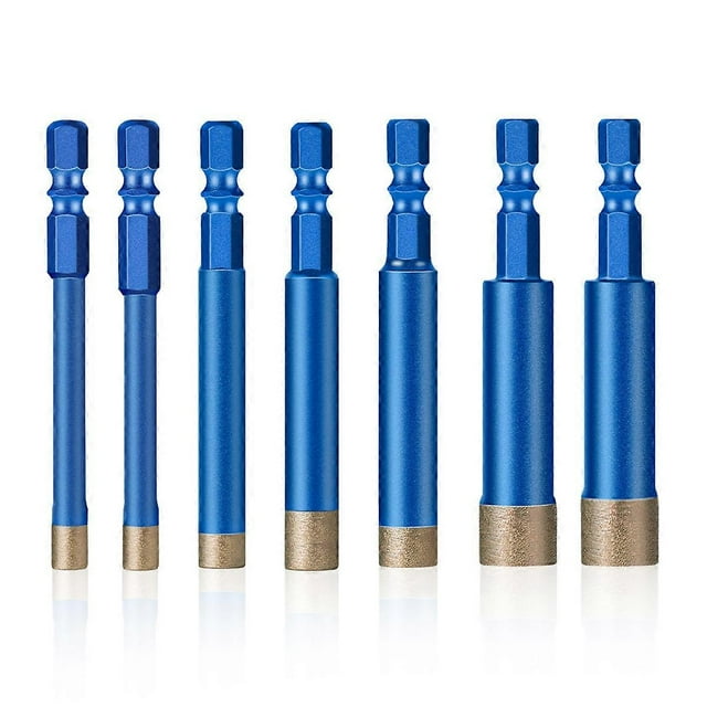 7PCS Tile Drilling Tool Drill Bit,Stone Dry Drilling Drill Bit,Marble Drilling Specialized 1/4,3/8,1