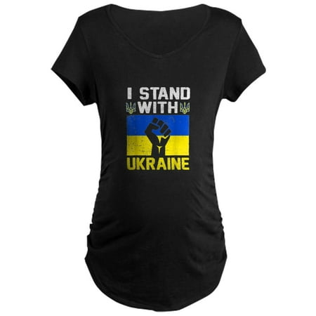

CafePress - I Stand With Ukraine Ukrainian F Maternity T Shirt - Maternity Dark T-Shirt