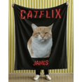 thumbnail image 1 of Catflix Couverture Photo en Polaire (Noir), 1 of 4