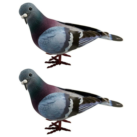 2pcs Simulated Foams Pigeons Realistic Pigeons Home Decoration Garden Ornaments