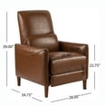 thumbnail image 5 of GDF Studio Fatigue-Reliever Recliner Chair with Rubber Wood Legs & Adjustable Footrest, Cognac, 5 of 13