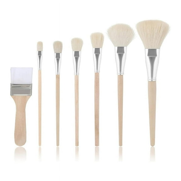 Mop Brush for Acrylic Painting 7Pcs Artist Paint Set with Wooden Handle Wool Brushes Watercolor