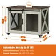 thumbnail image 3 of Kojooin Dog Crate Furniture with Flip Top, 37" Dog Cage Furniture with Sliding Barn Door, Wheels and Removable Divider, Furniture Style Dog Crate Table, Indoor Dog Kennel for Large Dogs, 3 of 9
