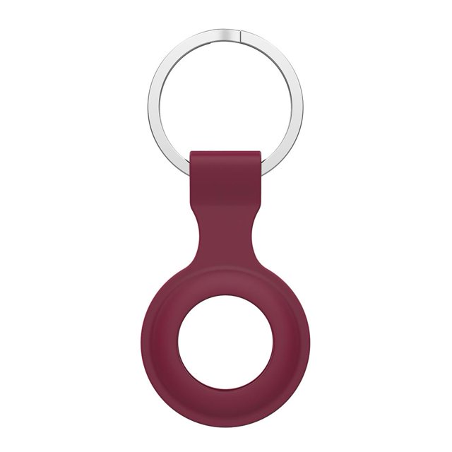 Funda de llavero de silicona con localizador de fundas para Apple Airtags Tracker Wine Red Red