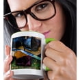 thumbnail image 2 of 3drose, Ancient Metal War Helmet, Gloves, Shield, Metal Sword on Grass, 11oz Two-tone Green Mug, 2 of 6