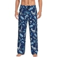 thumbnail image 2 of Kdxio Blue Bus Print Men's Sleep Pajama Pant Lounge Pants with Pockets, 2 of 8