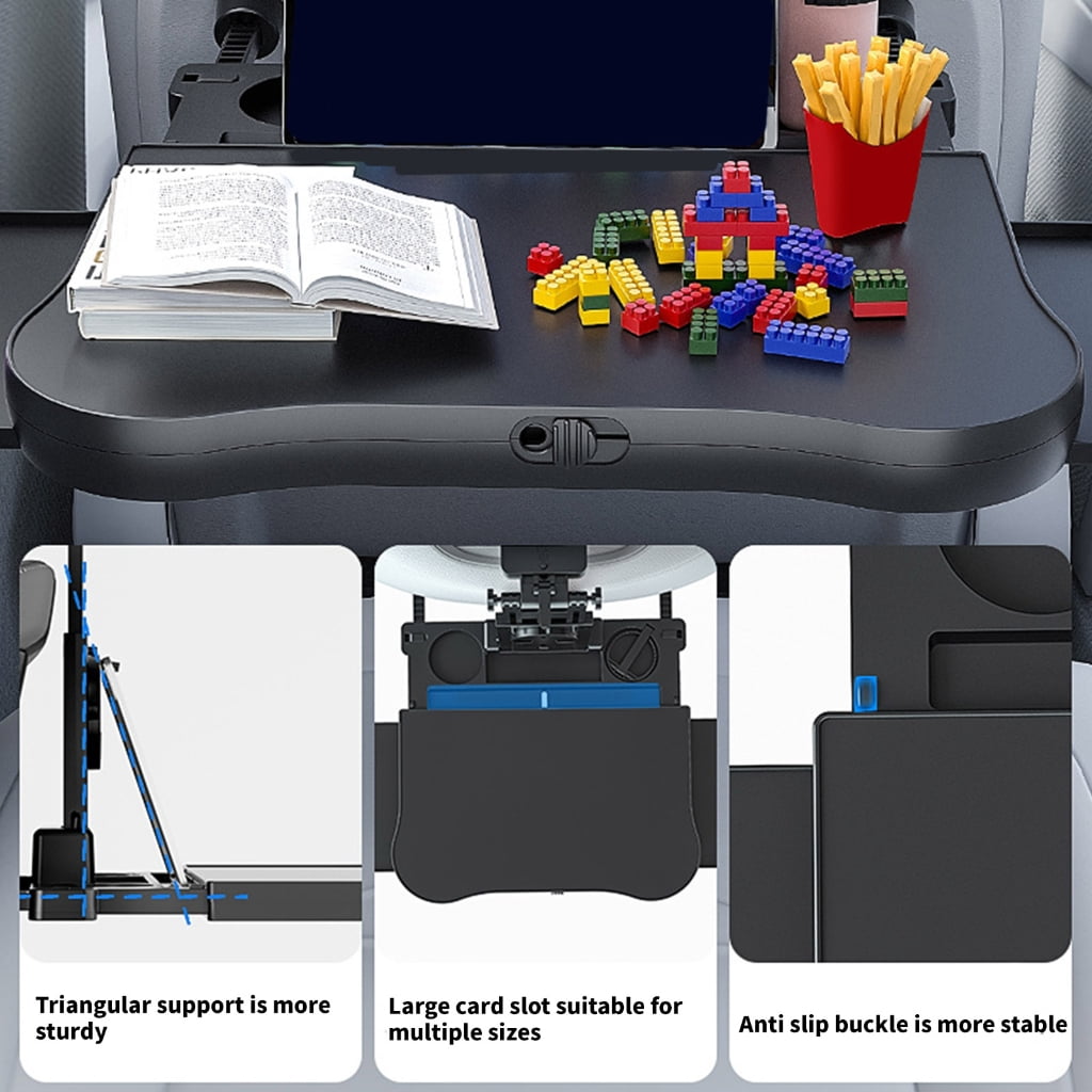 Zeiwohndc Car Seat Organizers Tray Table Not Slip Mat Cup Holders Phone Stand For Kids