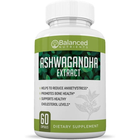 Organic Ashwagandha Herbal Supplement - Supports Memory, Attention and Information Processing - Formulated for Stress and Anxiety - Enhances Energy and Physical & Mental Well-Being - 60 Capsules