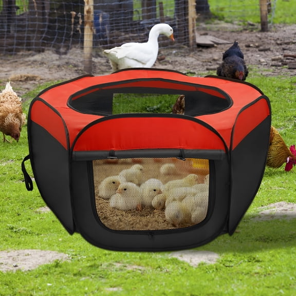 LAMIRO Chick Brooder Box Oxford Cloth Chicken Brooder with Double Door Design Practical Chicken Starter Kit with Storage Bag for Small Ducks Cats Dogs Rabbits