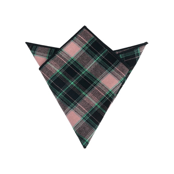 INSPIRE CHIC Men's Checkered Pocket Squares Cotton Traditional Handkerchiefs Solid Plaid for Business Formal Meeting Pink One Size