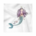 thumbnail image 1 of Fantasy Decorative Satin Napkins Set of 4, Cartoon Mermaid Princess Wavy Hair Crown Little Pink Heart and Fish, Square Fabric Party & Dinner Napkin, 12", Violet Blue and Beige, by Ambesonne, 1 of 2