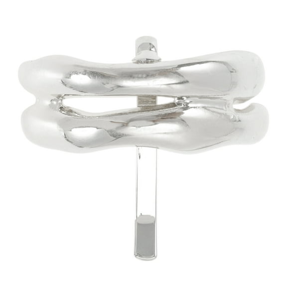 Unique Bargains 1 Pc Ponytail Buckle Hair Clip Double C-shaped Hair Ponytail Cuff for Women Silver Tone