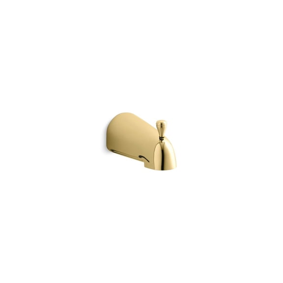 Open Box Devonshire 4-7/16 in. Diverter Bath Spout with NPT Connection in Vibrant Polished Brass