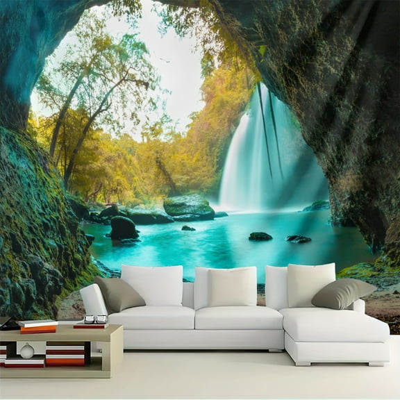 PATLOLLAV Nature Tapestry Wall Hanging Forest Landscape Waterfall Beach Large Tapestry Photography Backdrop for Bedroom Dorm