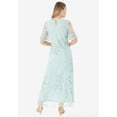 thumbnail image 2 of Roaman's Women's Plus Size Plus-Size Flutter Sleeve Allover Embroidered Gown, 2 of 5