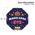 thumbnail image 2 of Honeii Happy Mardi Gras print Leather Coaster Set of 4, ideal for safeguarding your furniture from drinks spills and effortless cleanup-Octagon, 2 of 6