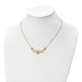 thumbnail image 2 of Diamond2Deal 10K Two-Tone Gold Diamond-Cut Flower Cable Chain Necklace for Women 18", 2 of 6