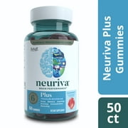 Neuriva Plus Brain Health Support Strawberry Gummies (50 count), Brain Support With Phosphatidylserine, Vitamin B6 & Decaffeinated, Clinically Proven Coffee Cherry
