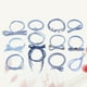 thumbnail image 2 of GOOHOCHY 12 gomas elásticas para el pelo para coletas de pelo rizado en diferentes estilos (azul claro), 2 of 8