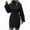 Black, variant on Sweater Dresses for Women Casual Turtleneck Cold Shoulder Long Sleeve Cable Knit Dress 2025 Fall Winter Mini Dress Black M