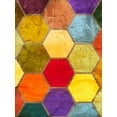 thumbnail image 2 of Grayscale 12x14 White Modern Wood Framed Museum Art Print Titled - Hexagon Textures II, 2 of 4