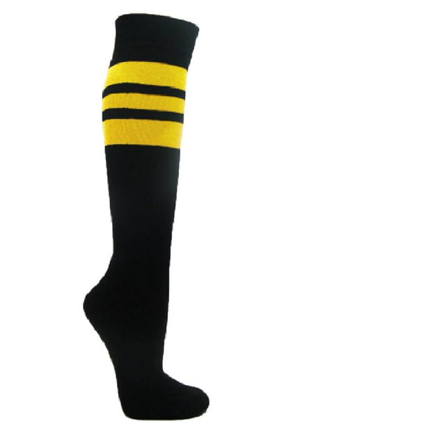 Couver Superior Quality Black Triple Stripes Baseball Softball MultiSport Knee High Socks