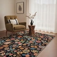 thumbnail image 3 of KUETH 5X7 Vintage Floral Area Rugs Machine Washable Rugs for Living Room, Non Slip Flat Pile Rug with Rubber Backing, Boho Rug for Entryway Bedroom Dining Room Home Office, 3 of 5