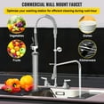 thumbnail image 2 of VEVOR Robinet Commercial de Pré-Rinçage avec Pulvérisateur, Robinet de Cuisine Mural Central Réglable de 8 Pouces avec Bec Pivotant de 12 Pouces, Robinet d'Évier à Compartiment de 36 Pouces de Hauteur pour Restaurant Industriel, Laiton Sans Plomb, 2 of 9