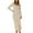 Beige, variant on Efsteb 2025 Fall Fashion Women Dresses V Neck Long Sleeve Wrap Sweater Dress Casual Solid Bodycon Ruched Knitted Long Dresses (Khaki,M)
