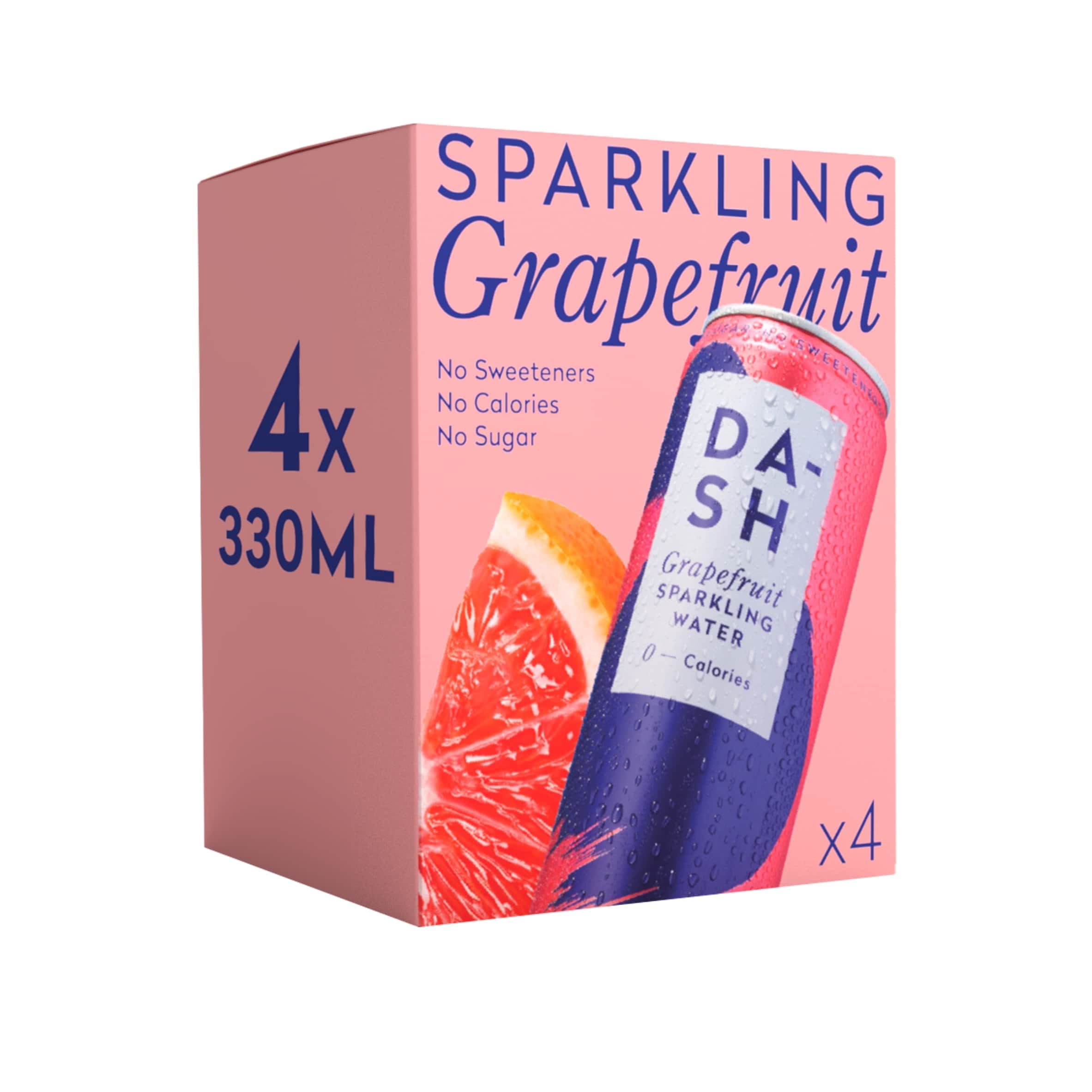 DASH Grapefruit Infused Sparkling Water 4x330ml, Imported from Britain