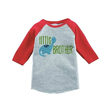 

7 ate 9 Apparel Boy s Dinosaur Little Brother Red Baseball Tee