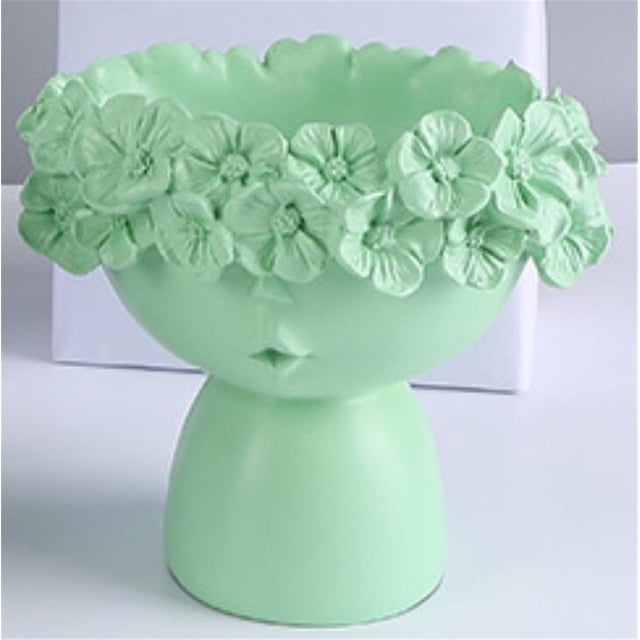 Head Planter Resin Vase Face Vase Creative Succulent Home Office Decoration