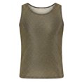 thumbnail image 4 of YAYUBA Men's Sequin Sleeveless Tank Top Sparkly Rave Metallic T-Shirt, Army Green, L, 4 of 4