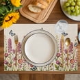 thumbnail image 4 of Spring Floral Placemats Set of 4, Watercolor Lavender Daisy Butterflies Beige Placemats for Dining Table, Place Mats for Kitchen Tabletop, Waterproof Wipeable Dining Table Mats Set, 4 of 9