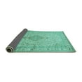 thumbnail image 2 of Ahgly Company Indoor Round Medallion Turquoise Blue Traditional Area Rugs, 5' Round, 2 of 4