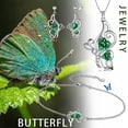 thumbnail image 4 of Beautlace Butterfly Heart Jewelry Set,925 Sterling Silver Green Emerald Birthstone Pendant Necklace/Earrings/Bracelet Set Cute Animals Jewelry Gift for Women, 4 of 7