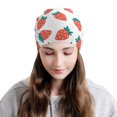 thumbnail image 2 of Naloa Strawberries Soft Beanie Hat, Knit Beanie Daily Beanie in Fine Knit for Women Men Winter Travel, Outdoor, 2 of 7
