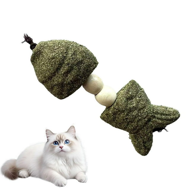 Fish Cat Toys Simulated Fish Bones Toy Wooden Teething Pet Grilled Fish Toy