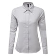 thumbnail image 1 of Premier - Camisa Maxton Cuadro de Manga Larga para Mujer (Blanco, Plateado), 1 of 2