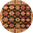 thumbnail image 1 of Ahgly Company Indoor Round Abstract Orange Modern Area Rugs, 6' Round, 1 of 4